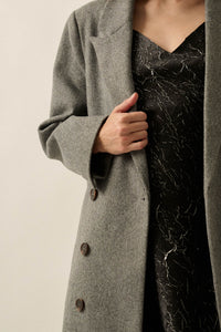 Long Goodbye Double-Breasted Felt Overcoat - ShopPromesa
