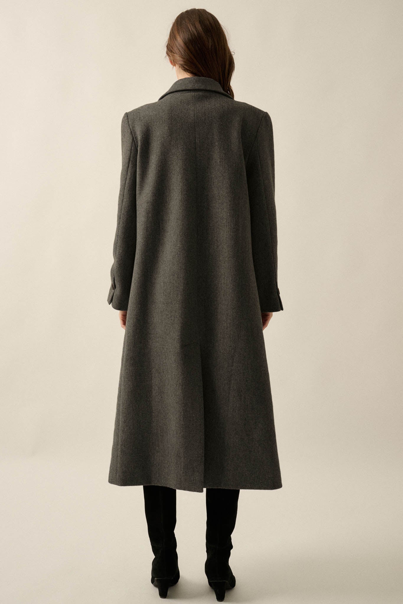 Long Goodbye Double-Breasted Felt Overcoat - ShopPromesa
