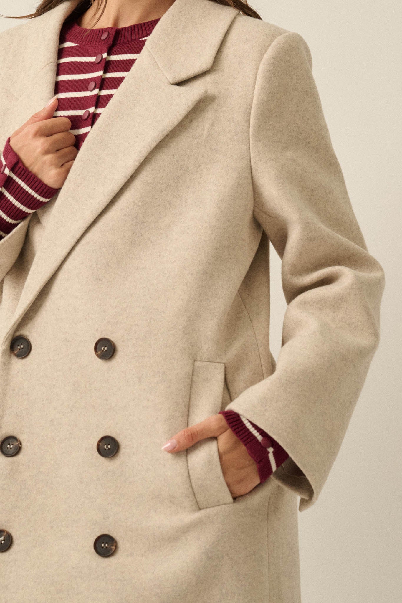 Long Goodbye Double-Breasted Felt Overcoat - ShopPromesa