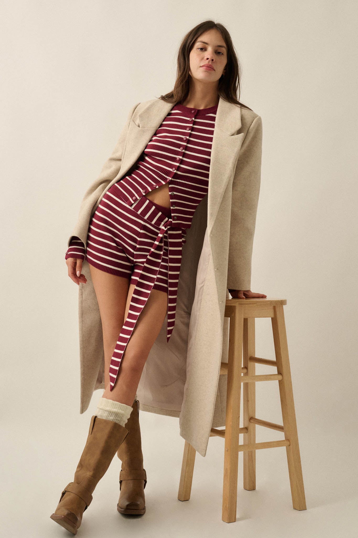 Long Goodbye Double-Breasted Felt Overcoat - ShopPromesa