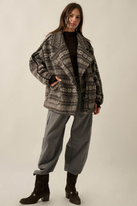 Alpine Lodge Fair Isle Fleece Oversize Jacket - ShopPromesa