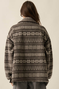 Alpine Lodge Fair Isle Fleece Oversize Jacket - ShopPromesa