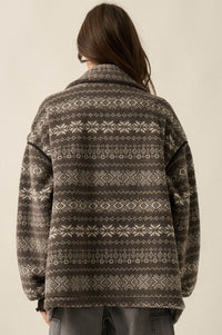 Alpine Lodge Fair Isle Fleece Oversize Jacket - ShopPromesa