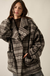 Alpine Lodge Fair Isle Fleece Oversize Jacket - ShopPromesa