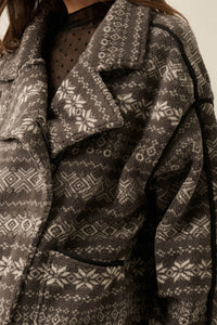 Alpine Lodge Fair Isle Fleece Oversize Jacket - ShopPromesa