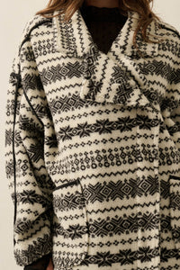 Alpine Lodge Fair Isle Fleece Oversize Jacket - ShopPromesa
