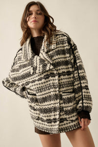 Alpine Lodge Fair Isle Fleece Oversize Jacket - ShopPromesa