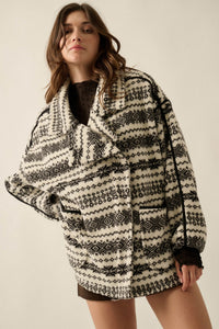Alpine Lodge Fair Isle Fleece Oversize Jacket - ShopPromesa