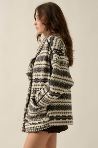 Alpine Lodge Fair Isle Fleece Oversize Jacket - ShopPromesa