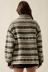 Alpine Lodge Fair Isle Fleece Oversize Jacket - ShopPromesa
