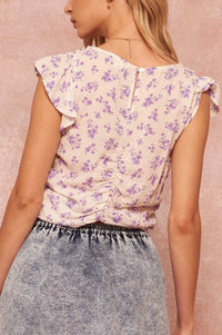 Dainty Blooms Ruched Floral-Print Top - ShopPromesa