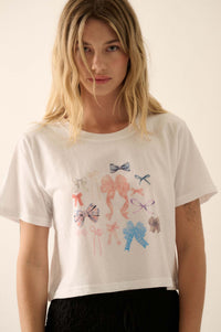 Bunches of Bows Garment-Wash Cropped Graphic Tee - ShopPromesa