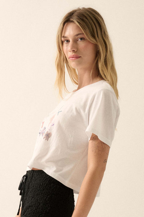 Bunches of Bows Garment-Wash Cropped Graphic Tee - ShopPromesa