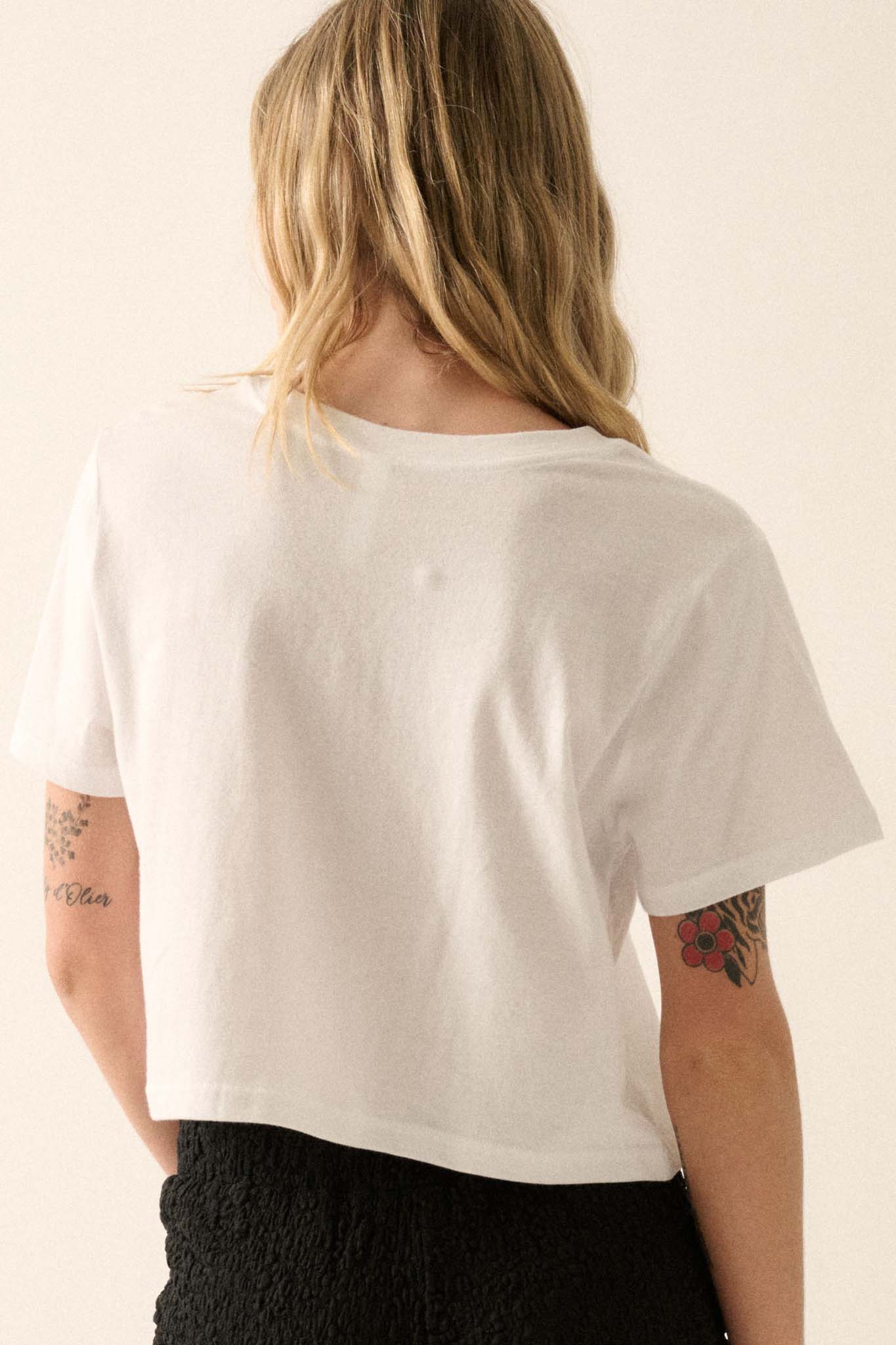 Bunches of Bows Garment-Wash Cropped Graphic Tee - ShopPromesa