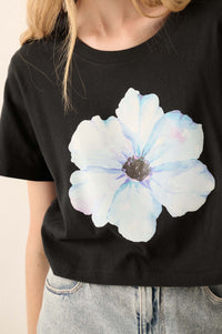 Watercolor Blossom Garment-Dyed Floral Graphic Tee - ShopPromesa