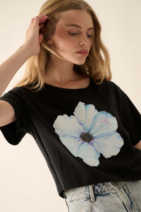 Watercolor Blossom Garment-Dyed Floral Graphic Tee - ShopPromesa