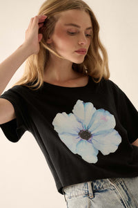 Watercolor Blossom Garment-Dyed Floral Graphic Tee - ShopPromesa