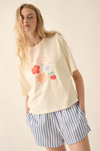 Best Wishes Garment-Dyed Floral Graphic Tee - ShopPromesa