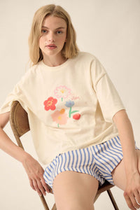 Best Wishes Garment-Dyed Floral Graphic Tee - ShopPromesa