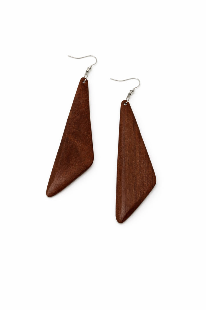 Beachwood Large Wood Triangle Dangle Earrings - ShopPromesa