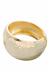 Sonora Hammered Gold Hinge Bangle Bracelet - ShopPromesa