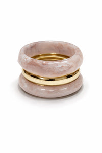 Montecito Marble Resin and Metallic Bracelet Set - ShopPromesa