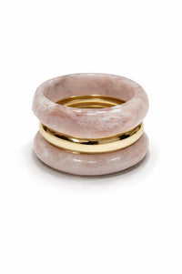 Montecito Marble Resin and Metallic Bracelet Set - ShopPromesa