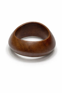 Idyllwild Wavy Wooden Bangle Bracelet - ShopPromesa