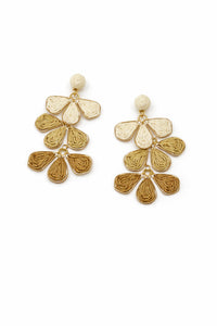 Acanto Straw Weave Tiered Flower Dangle Earrings - ShopPromesa