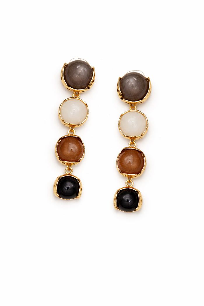 Sierra Marble Resin and Gold Dangle Earrings - ShopPromesa