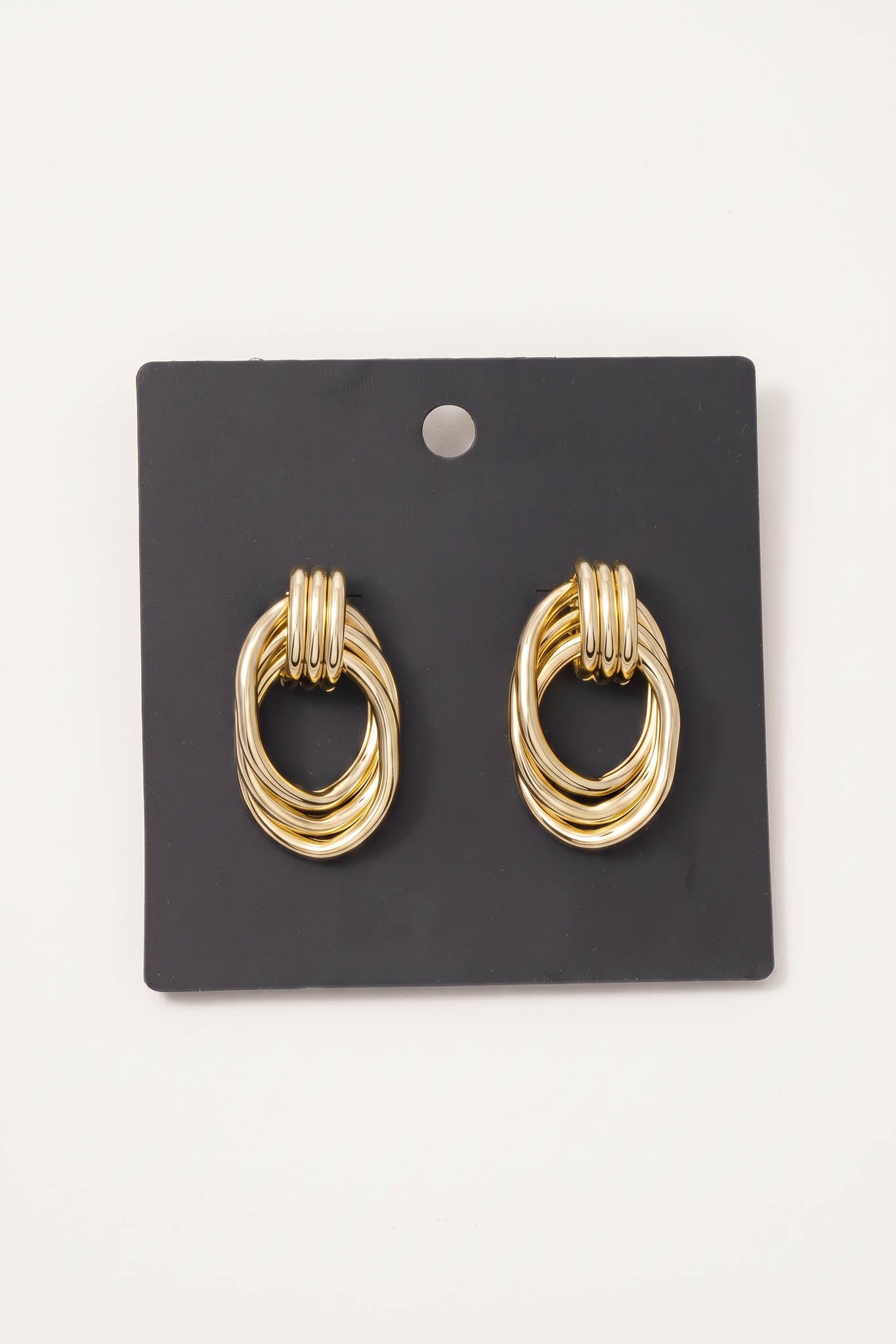 Baldwin Gold Multi-Ring Oval Door Knocker Earrings - ShopPromesa