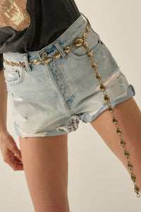 Yosemite Embossed Gold Concho Chain Belt - ShopPromesa