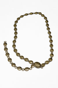 Yosemite Embossed Gold Concho Chain Belt - ShopPromesa