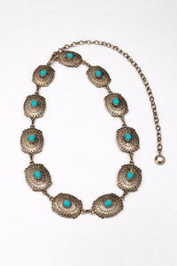 Mojave Gold Turquoise Concho Chain Belt - ShopPromesa