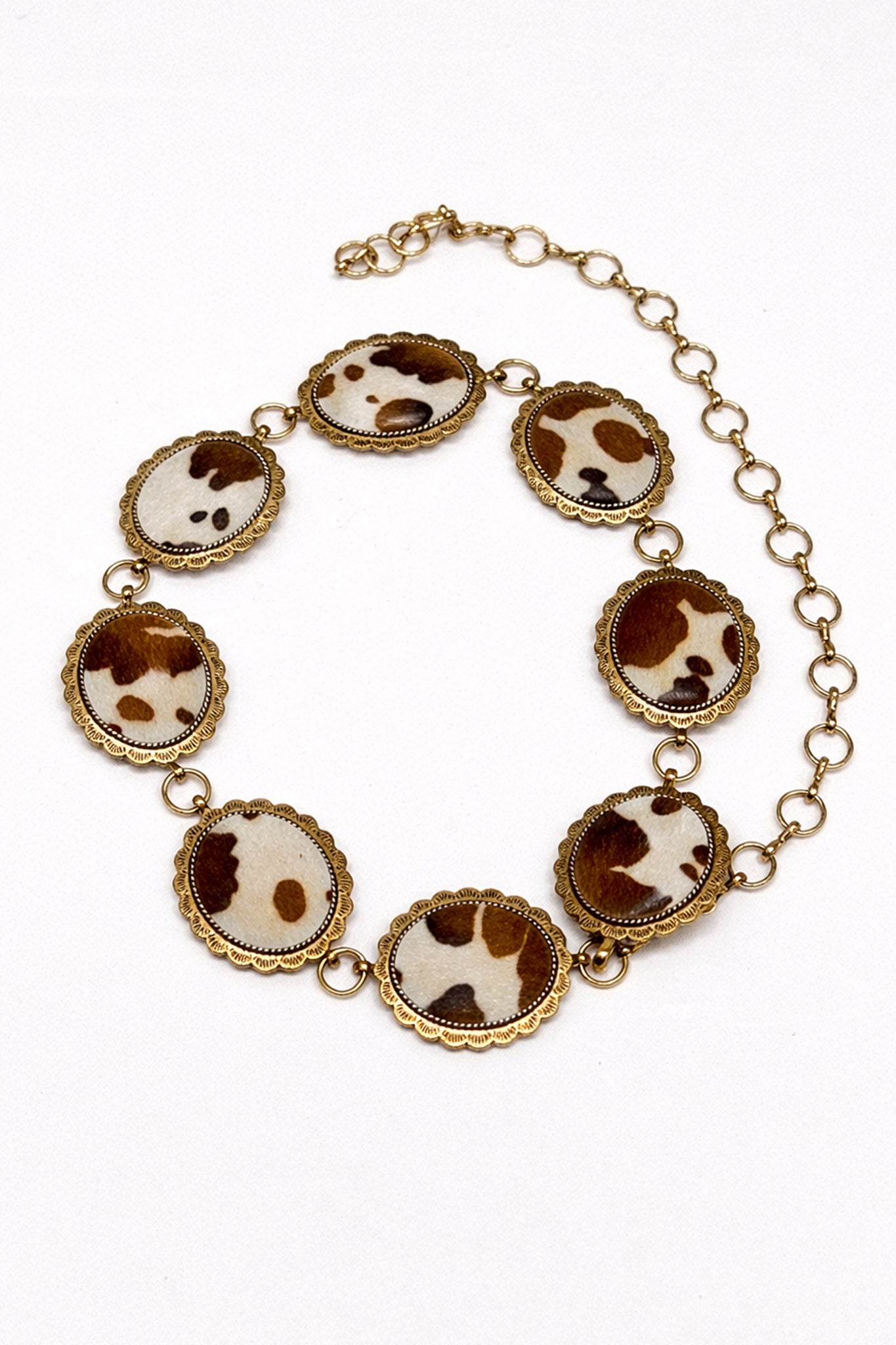 Vasquez Western Cowhide Concho Chain Belt - ShopPromesa