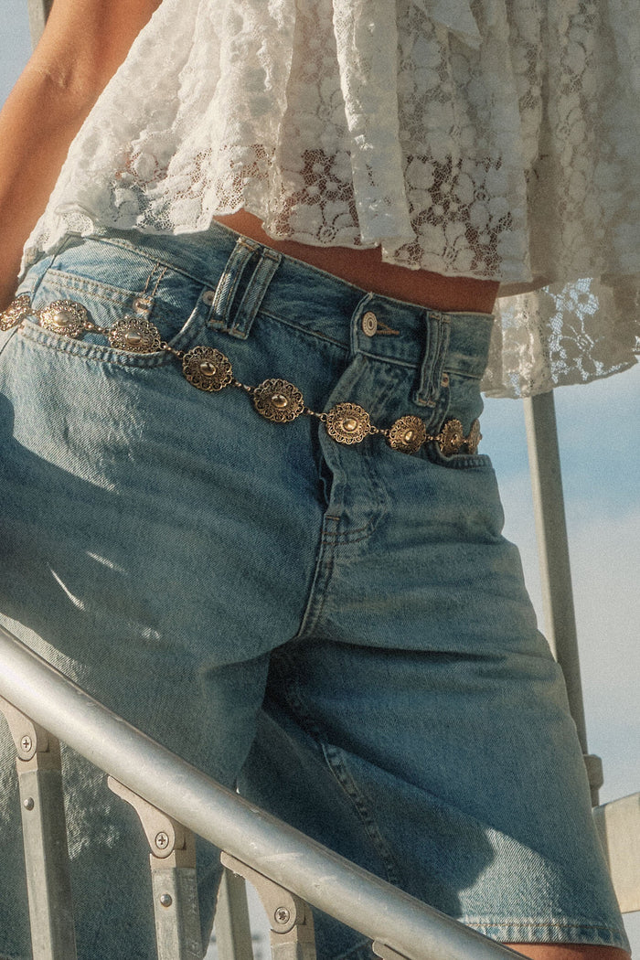 Eldorado Ornate Gold Concho Chain Belt - ShopPromesa