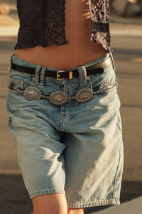 Silverado Ornate Silver Concho Chain Belt - ShopPromesa