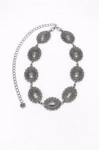 Silverado Ornate Silver Concho Chain Belt - ShopPromesa