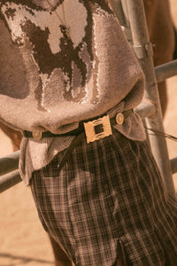 Camarillo Black Embossed Vegan Leather Concho Belt - ShopPromesa