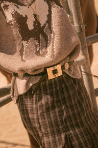Camarillo Black Embossed Vegan Leather Concho Belt - ShopPromesa