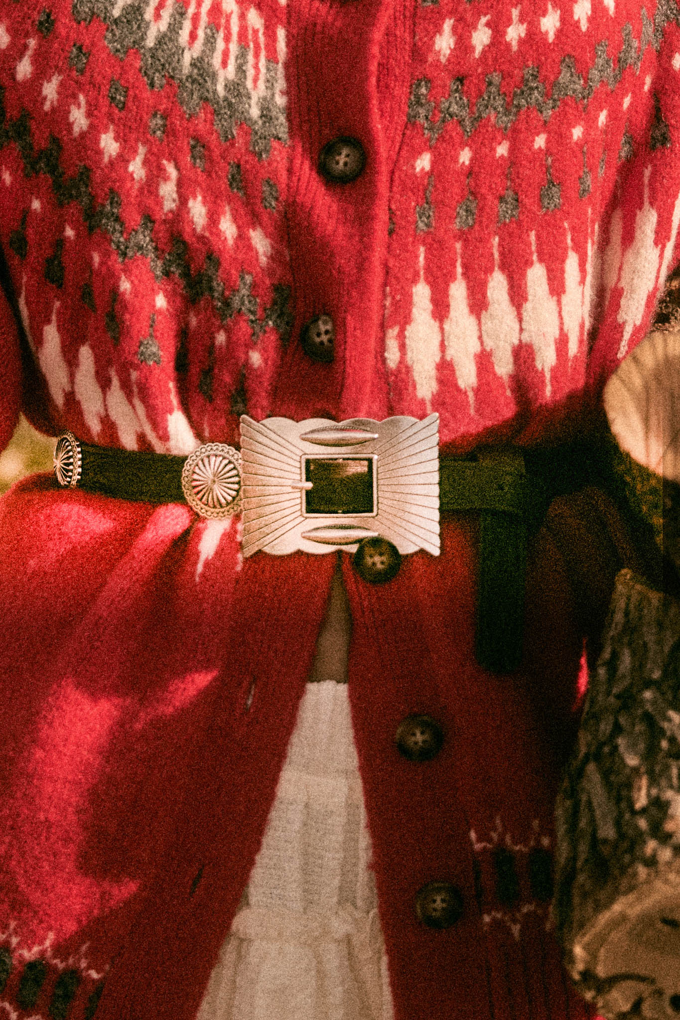 Iverson Brown Embossed Vegan Leather Concho Belt - ShopPromesa