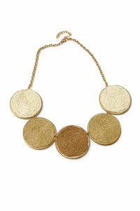 Larchmont Three-Tone Straw Disc Chain Necklace - ShopPromesa