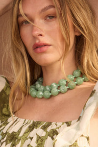 Alcott Marble Resin Large Bead Necklace - ShopPromesa