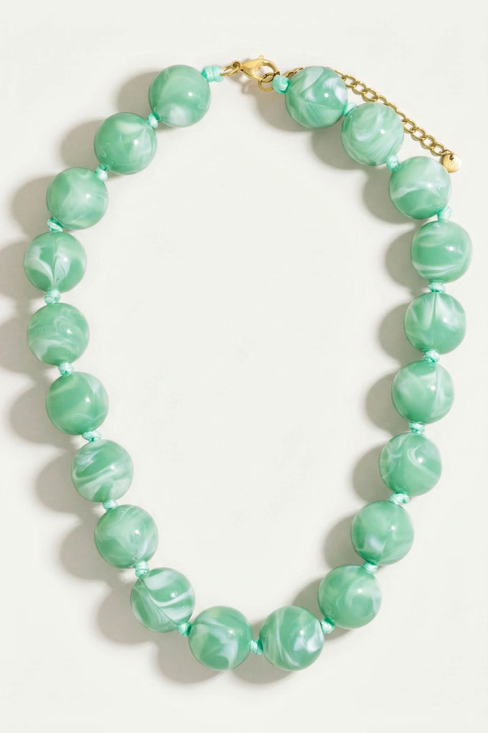 Alcott Marble Resin Large Bead Necklace - ShopPromesa