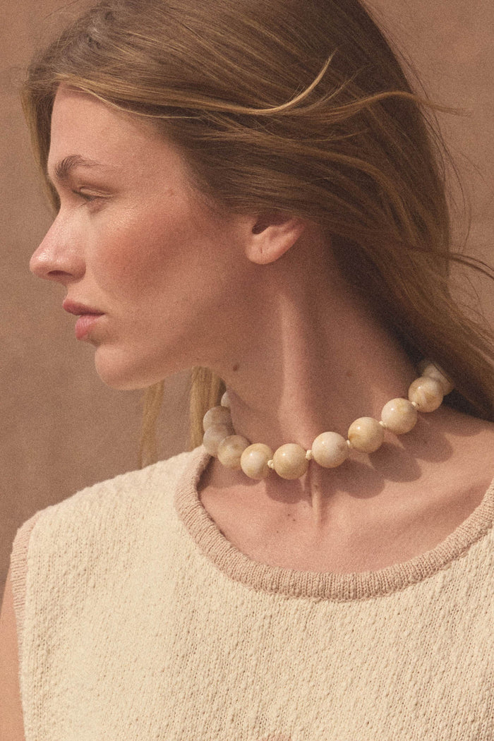 Rexford Marble Resin Large Bead Necklace - ShopPromesa