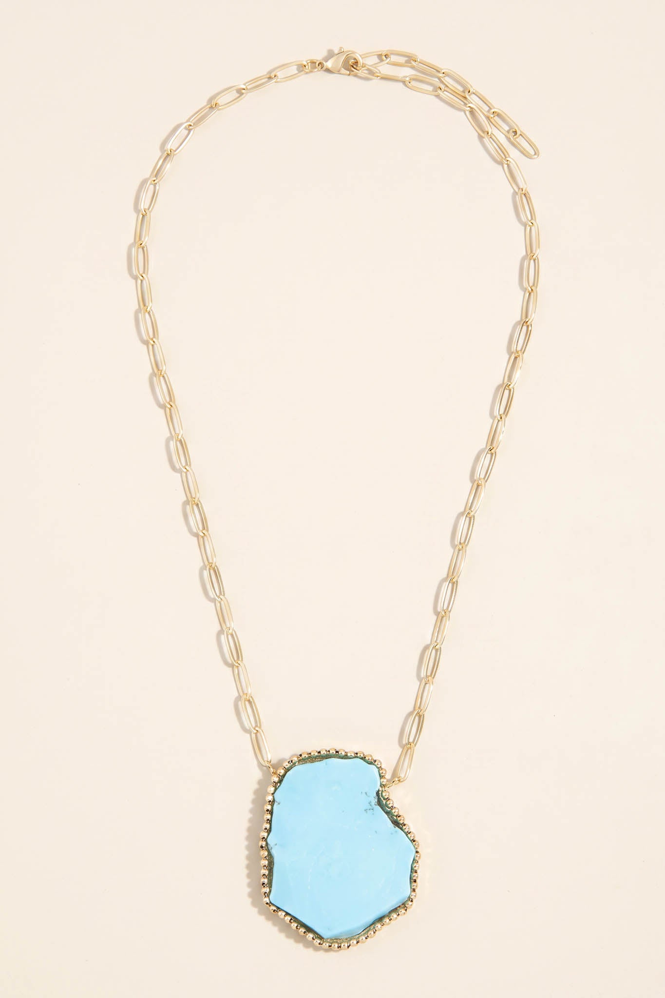 Salton Turquoise Slab Paperclip Chain Necklace - ShopPromesa