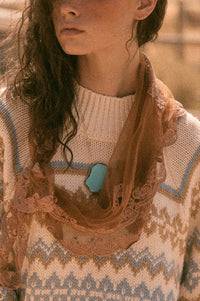 Salton Turquoise Slab Paperclip Chain Necklace - ShopPromesa