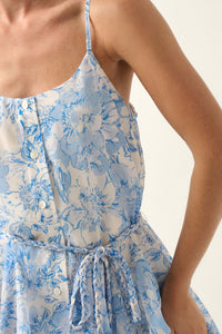 Heavenly Season Floral Chiffon Belted Mini Dress - ShopPromesa