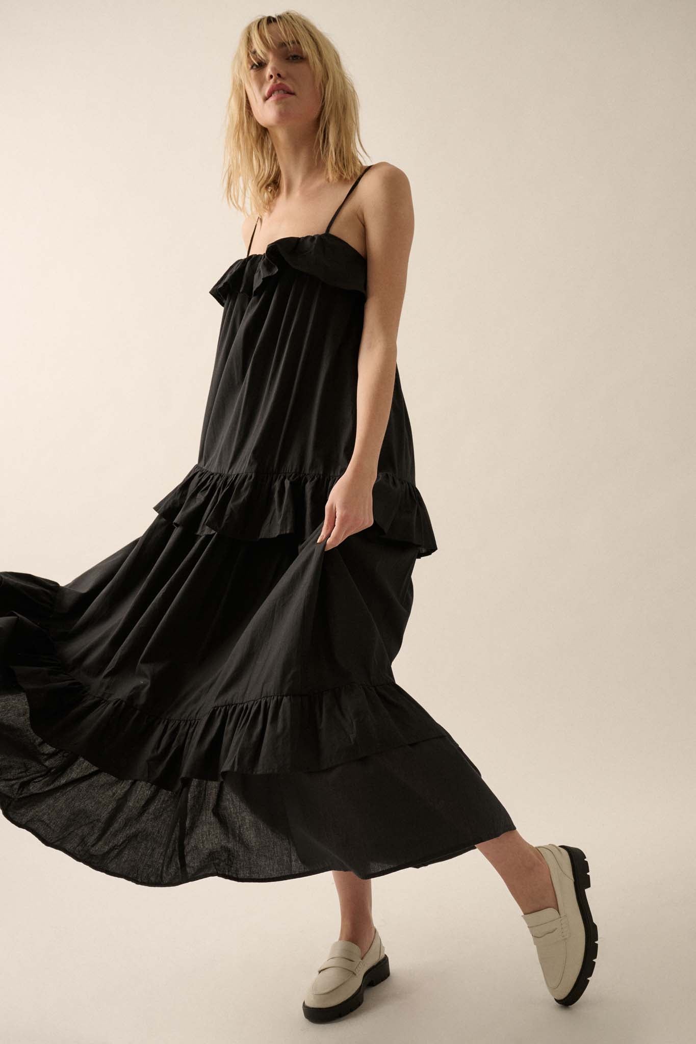 Through the Valley Tiered Ruffle Maxi Dress - ShopPromesa