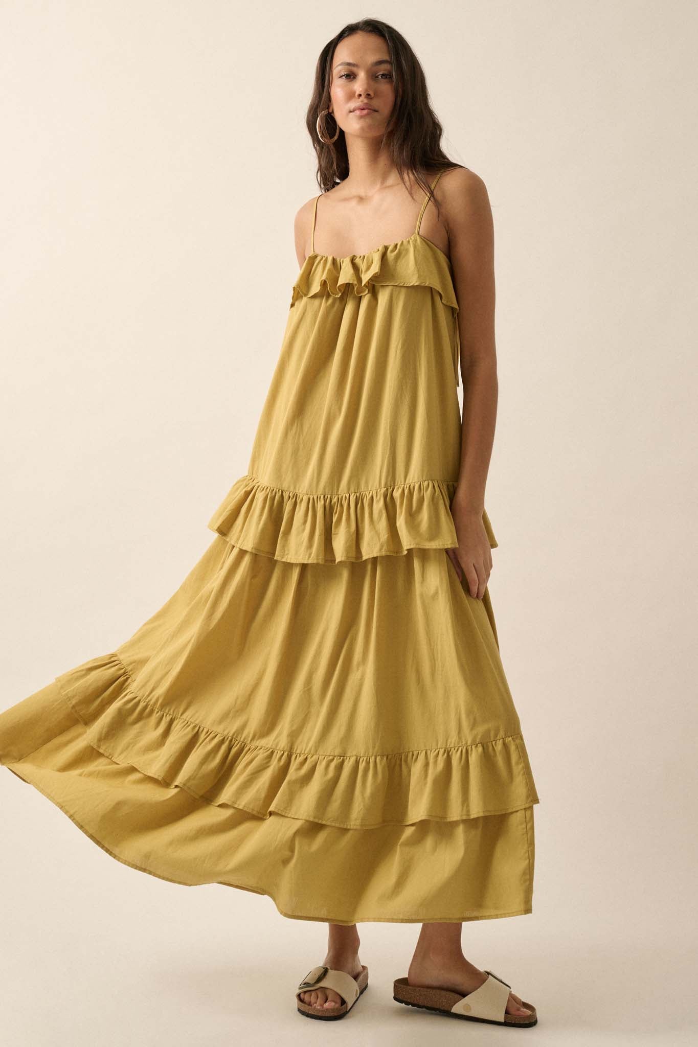 Through the Valley Tiered Ruffle Maxi Dress - ShopPromesa